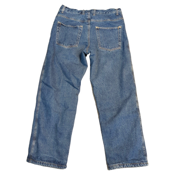 CANYON CREEK 36X30 Fleece Lined Distressed Denim Blue Jeans 36 Waist - Picture 2 of 8